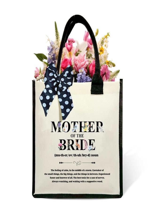 BXVRT Mother Of The Bride Shoulder Beach Bag, Wedding Gifts For Mother, Mother Of The Bride Definition Canvas Tote Bag, Honeymoon Shopping Bag, Bachelorette Engagement Party Gifts For Mom -53 - Image 1